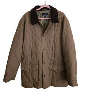 Ocean Pacific Tan Suede Collar Quilted Barn Coat Pockets Lined Size XL